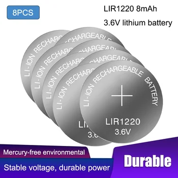 8 ADET LIR1220 3.6 V Şarj Edilebilir Düğme Piller Yerine CR1220 İşlenebilir Kaynak Ayak Laptop Batarya