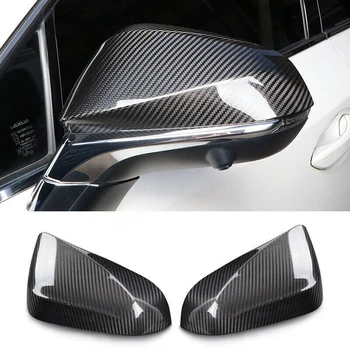 2 Adet Dikiz Yan Ayna Kapağı İçin Lexus NX 250 350h 450h 2022 Sağdan Direksiyon RHD Karbon Fiber Parlak Siyah Beyaz