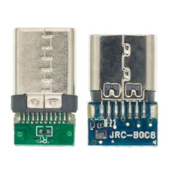 10 adet USB 3.1 Tip C Konnektör 24 Pin Erkek/Dişi Soket Priz Adaptörü Lehim Teli ve Kablo 24 Pin Destek PCB kartı