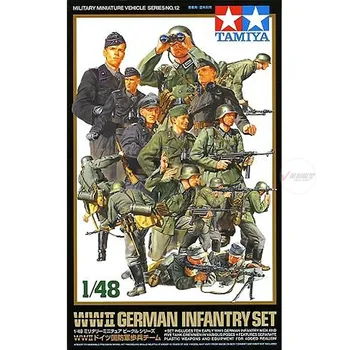 Tamiya 32512 1/48 İKINCI DÜNYA savaşı Alman Piyade Seti Asker Figürü Askeri Hobi Oyuncak Plastik Model Yapı Montaj Kiti Erkek Çocuk Hediye