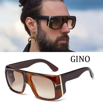 2022 Yeni Büyük Boy Erkekler lüks Marka tasarımcısı erkek güneş gözlüğü Vintage erkek Degrade lens T punk Büyük çerçeve erkek 95208