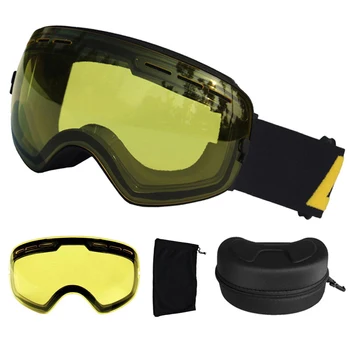 LOCLE Kayak Gözlüğü UV400 Anti-sis kayak gözlüğü Çift Katmanlar Kar Kayak Snowboard Gözlüğü Kayak Gözlük İle Gece Görüş Lens