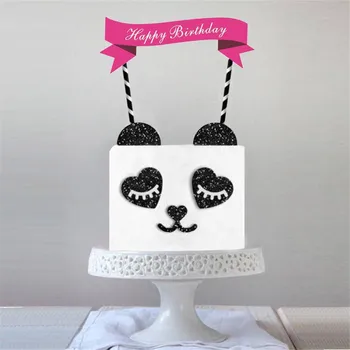 Omilut Panda Doğum Günü Partisi Kek Dekorasyon çocuk Parti Dekorasyon Bebek Duş Kız / Erkek Dekorasyon Malzemeleri
