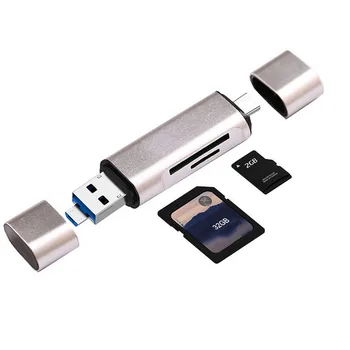 Mikro USB Tip C USB 3İN1 Hafıza kartı okuyucu SD TF Kart Samsung Galaxy S21 S20 için P50 P40 LG OTG Telefon Dizüstü Bilgisayar