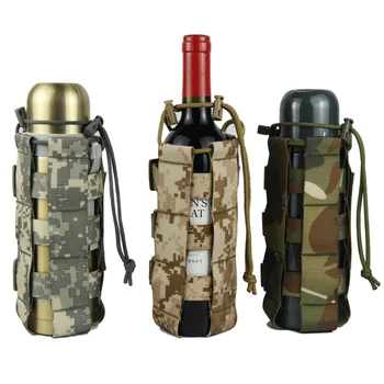 0.5 L-2.5 L açık taktik su şişesi Oxford askeri kantin kapak kılıf seyahat su ısıtıcısı çantası Molle sistemi ile 