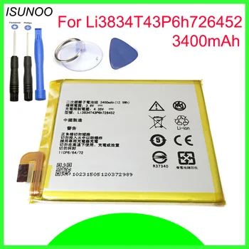 ISUNOO 3400mAh Li3834T43P6h726452 Pil MTC Akıllı Çalışma 4G ZTE Blade V2 Lite A450 Pil Onarım Araçları İle