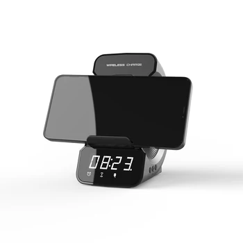 LED Akıllı Dijital Saat Kablosuz Şarj çalar saat Bluetooth uyumlu 5.0 Hoparlör Elektronik Masa Saati USB Hızlı Şarj Cihazı