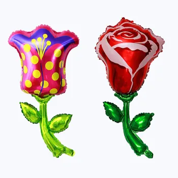 Sevgililer Günü Dekorasyon Alüminyum Folyo Balon Gül Çiçek Lale Ayçiçeği Doğum Günü Partisi Düğün Romantik Parti İtirafı