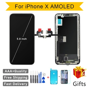 Kaliteli AAA AMOLED GX İçin Hiçbir Ölü Piksel iPhone 11 Pro X XS Max LCD Ekran Dokunmatik Ekran Digitizer Meclisi Yedek Pantalla