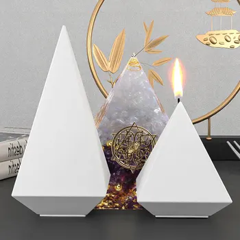 DIY Epoksi Reçine Kristal Süsler 2022 Yeni Taban Ogan Enerji Piramidi silikon kalıp Dekoratif Formu Mumlar Reçine Sanat