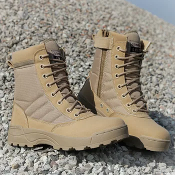 Erkekler Çöl Taktik Askeri Bot Erkek İş Güvenliği Ayakkabıları SWAT Ordu Çizme Zapatos Ayak Bileği Dantel-up Savaş Botları 2020 Yeni