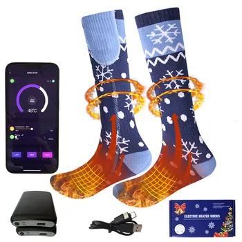 Isıtmalı çorap 5v 5000mah elektrikli Çorap şarj Edilebilir Noel Termal ısınma çorap İçin Pil İle Avcılık Balıkçılık Kamp Ve