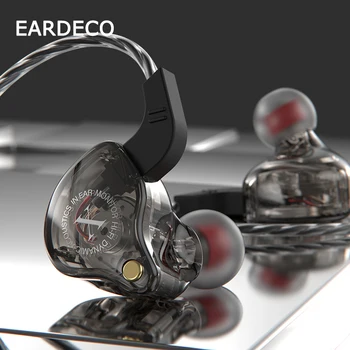 EARDECO Şeffaf Cep Kablolu Kulaklıklar Bas Telefon için 3.5 mm kulak içi kulaklık mikrofonlu kulaklık Kulakiçi Gürültü İptal