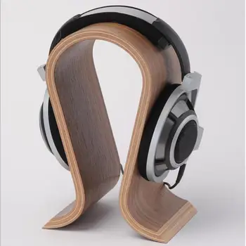 Ahşap Kulaklık Standı U Şekli Kulaklık Tutucu Klasik Ceviz Kaplama Kulaklık Standı Askı Ev Ofis Stüdyosu Yatak Odası