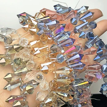 10 adet 8x19MM Renkli Avusturyalı Kristal Sütun Gözyaşı Bicone Prizma Cam dağınık boncuklar Takı Yapımı İçin Dıy Kolye Küpe