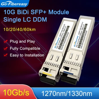 10Gb Bıdı SFP Modülü Tek Fiber Optik Alıcı-verici WDM Tx1270/Rx1330nm 10/20/40/60km LC SFP+ anahtar modülü Mikrotik / Cisco