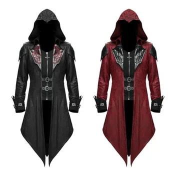 2022 dilek amazon'un Yeni Avrupa Ve Amerikan Ortaçağ Cadılar Bayramı Retro Patchwork Ceket erkek Gotik Koyu Giyim