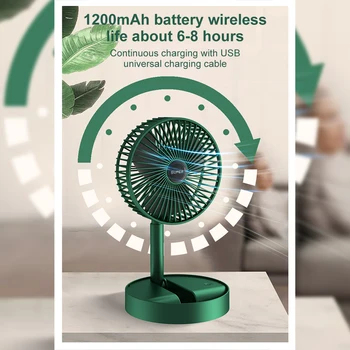 Mini Kamp Elektrikli Fan Taşınabilir USB Şarj Edilebilir Fan Zemin Ayakta Hava Soğutucu Katlanabilir Düşük Gürültü Yüksek Pil Ömrü Bekleme