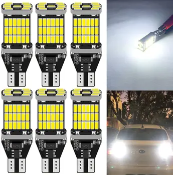 2 ADET T15 W16W 921 912 T16 902 LED ampuller yüksek güç 45 adet 4014SMD süper parlak 1200LM İçin Değiştirin araba geri ışık beyaz