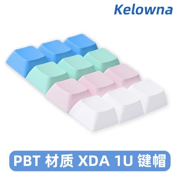 10 Adet Kelowna PBT Boya Subbed Klavye XDA Profil 1U Boş Anahtar Kap Beyaz Pembe Keycaps MX Anahtarları Mekanik Klavye