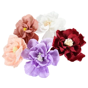 1/3 adet Krep Kağıt Çiçek 3D Kağıt Çiçek Anaokulu Arka Plan Duvar Dekorasyon DIY Düğün Ev Dekor Doğum Günü Partisi Malzemeleri