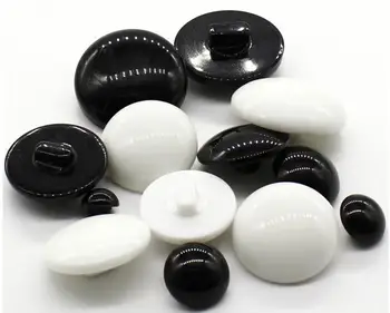 2018 Koştu Sınırlı Dekoratif Düğmeler Scrapbooking Ahşap Düğmeler 9 - 15mm Siyah Ve Beyaz Mantar Düğmesi Kazak düğmesi 200 adet