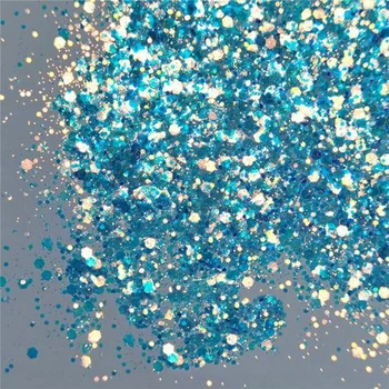 Köpüklü Altıgen Nail Art Glitter Altıgen 27 Renkli Yanardöner Tıknaz Glitter Sparkly Pul Pul Holografik Tırnak Glitter 50g
