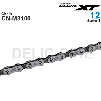 Orijinal SHİMANO DEORE XT M8100-12-Speed Bisiklet Zincirleri CN - M8100 HYPERGLIDE + -SIL - TEC-MTB Zinciri 116 / 126L Hızlı Bağlantı