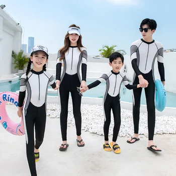Sörf Mayo Kadın Erkek çocuk Erkek Kız Uzun Kollu Mayo dalgıç kıyafeti Wetsuits Aile Mayo Döküntü Guard 2022