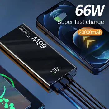 66W Taşınabilir Güç Bankası Ultra Hızlı Şarj İçin Dizüstü harici pil Telefon QC PD Şarj Cihazı Pil Bankası
