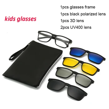 Optik Çocuk Gözlük Çerçevesi TR90Glasses Çocuk Esnek Çocuk Gözlük Gözlük Manyetik güneş gözlüğü üzerinde klip 3D Gözlük