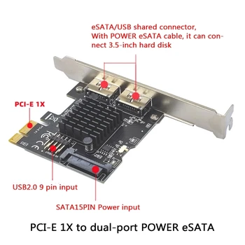 pcı-e'den Çift Bağlantı Noktalı POWER OVER ESATA pcı e'den Power eSATA USB Genişletme Kartına