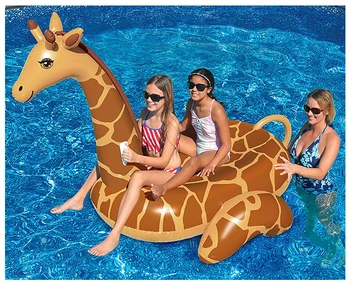 Şişme Zürafa Yüzen Satır PVC Şişme Hayvan Montaj Plaj şezlong Yüzme Havuzu Yüzen Yatak su oyuncakları Yetişkinler İçin