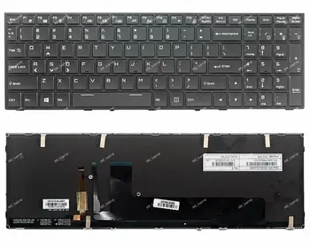 Clevo P651HS İçin yeni Orijinal ABD İngilizce QWERTY Klavye-G P650HP6-G P651HP6-G Dizüstü bilgisayar, Renkli arkadan Aydınlatmalı Kristal , Siyah Çerçeve