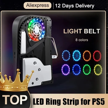 Için PS5 led ışık şeridi RGB 8 renkler 400 etkileri ışık pikap ışık çubuğu şerit dekoratif aksesuarları PlayStation 5 konsolu için