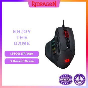 Redragon M811 Aatrox MMO Oyun Faresi, 15 Programlanabilir Düğme Kablolu RGB Oyun Faresi w/ Ergonomik Doğal Kavrama Yapı, 10 Yan Ma