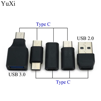 YuXi USB Tip C USB Adaptörü OTG USB C Erkek Kadın Tipi C USB 3.0 dişi adaptör Şarj Dönüştürücü Veri Konektörü