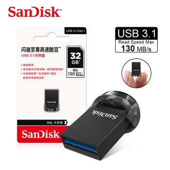 SanDisk Orijinal USB 3.1 Flash Sürücü CZ430 Ultra ini Kalem Sürücü 16GB Bellek 130MB/s Pendrive usb3 sadık.0 flash sürücü