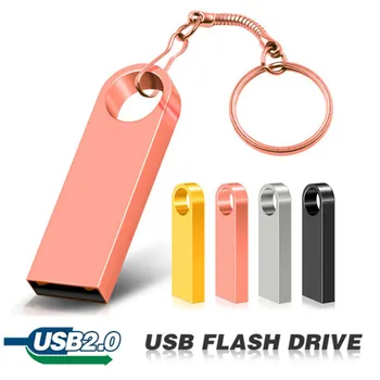 Metal kalem sürücü 64G Su Geçirmez usb flash USB sürücü 2.0 4G 8G 16G 32G 128G Taşınabilir Flash Bellek Sopa Anahtar Gerçek Kapasite pendrive