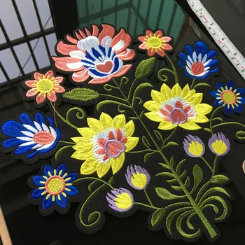 2019 Renk Tüyler Çiçek Yamalar Demir On Nakış Aplike Giyim Yama Rozetleri DIY Elbise Ceketler Dikiş El Sanatları D