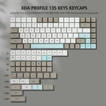 145 Tuşları Çift Atış PBT Keycaps Tam Set XDA Japon Klavye için GK61 Anne Pro 2 TM680 Kiraz Gateron MX Mekanik Klavye