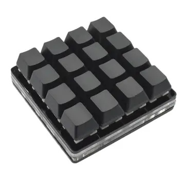 16 Anahtar Siyah Tuş Takımı Mekanik Klavye Özel Kısayol Tuşları Programlanabilir Donanım Makro Otomatik Tıklama Klavye