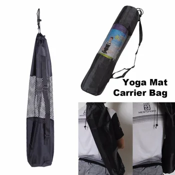 Naylon Yoga Mat saklama çantası Sırt Çantası Su Geçirmez fitness yoga matı Taşıyıcı Örgü Çanta Merkezi Siyah (Yoga mat dahil değil)