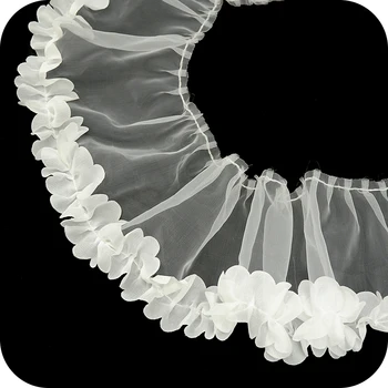 Yeni Çiçek Tül Dantel Trim Şerit Beyaz Siyah Örgü Dantel Kumaş 13 cm Gipür Zanaat Malzemeleri Danteller Dikiş Elbise Aksesuarları LX32