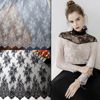 3 m / paket Tam Genişlik Siyah ve Beyaz Dantel Kirpik Dantel Kumaş El Yapımı DIY Giyim Aksesuarları Elbise Malzemesi
