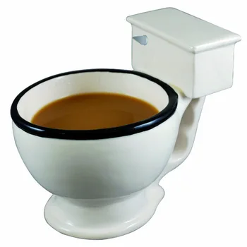 Yaratıcı Yenilik Seramik Tuvalet kulplu fincan 300ml Komik Kahve Çay Süt Dondurma Fincan Hediyeler İçin Kahve Kupaları WJ820