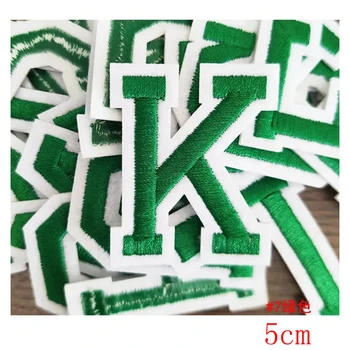 Nakış İngilizce Sticker 3D Şerit Diy Marka Logosu Yeşil renkli Lekeler Demir Mektup 