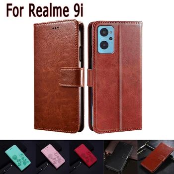 Realme9i Telefon Kapak İçin Realme İçin 9i Kılıf Manyetik Kart cüzdan kılıf Deri Koruyucu Etui Kitap Realme İçin 9 i RMX3491 Coque