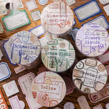Etiket eski nesneler serisi Rulo Sızdırmazlık Bandı Etiket Karalama Defteri Günlüğü Planlayıcısı Dizüstü dıy Maskeleme Washi dekorasyon çıkartmaları