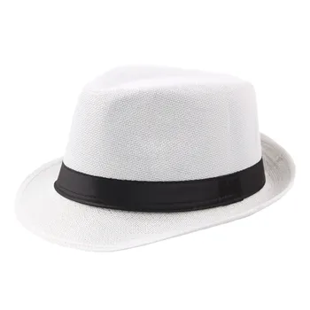 Güneş şapkaları Kadın Erkek Caz Şapka Nefes Keten silindir şapka Açık güneş şapkası Kıvırcık Ağız Hasır şapka Drop shipping # # 0